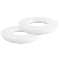 Piepschuim vorm/figuur vlakke/platte ring - 2x - wit - Dia 35 cm - Hobby materialen