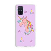 Roze eenhoorn: Galaxy A71 Transparant Hoesje
