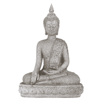 Thaise Boeddha Beeld Handreiking Aarde Polyresin Grijs - 39 cm