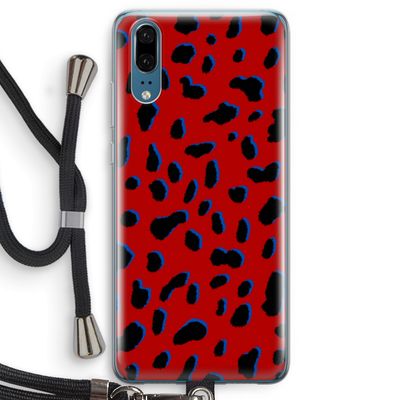 Red Leopard: Huawei P20 Transparant Hoesje met koord