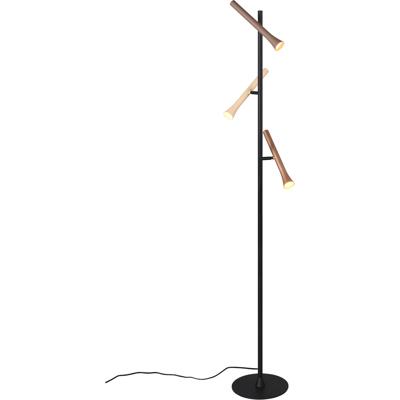 LED Vloerlamp - Trion Flato - 9W - Aanpasbare Kleur - Dimbaar - Mat Zwart - Metaal
