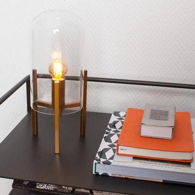 Tafellamp modern goud &apos;Smokey&apos; By Rydens helder glas E14 fitting modern 300mm