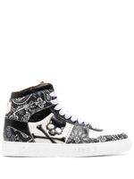 Philipp Plein baskets montantes en cuir à motif cachemire - Noir - thumbnail