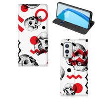 Mobiel BookCase OnePlus 9 Skull Red