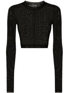 Dolce & Gabbana haut crop en tulle KIM DOLCE&GABBANA - Noir