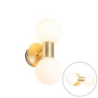 QAZQA Moderne wandlamp goud IP44 2-lichts - Cederic - thumbnail