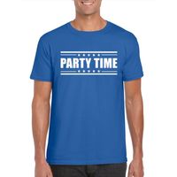 Party time t-shirt blauw heren