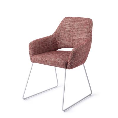 Jesper Home Eetkamerstoel 'Yanai' Slide White, kleur Berry Bars