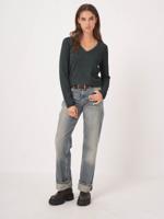 Basic V-hals trui van cashmere wolmix