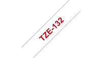 Huismerk Brother TZe-132 Labeltape 12mm Rood op Transparant - thumbnail
