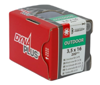 Dynaplus Unischroef/Spaanplaatschroef Ar-Coating Platkop Voldraad Torx TX15 3.5X16 | 200 stuks - 0281.08.16701