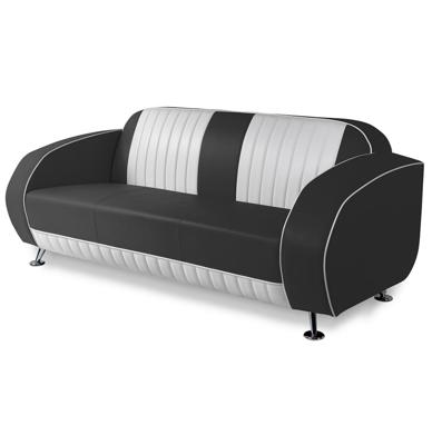 Bel Air Retro Waverly Tweezitter Sofa SF02CBG63 Zwart/Wit