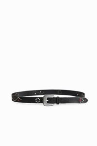 Leren riem met studs - BLACK - 85