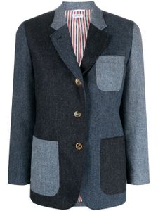 Thom Browne blazer Donegal à design patchwork - Bleu