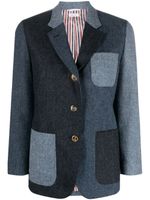 Thom Browne blazer Donegal à design patchwork - Bleu - thumbnail