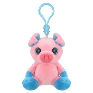 Pluche mini knuffel varken sleutelhanger 9 cm