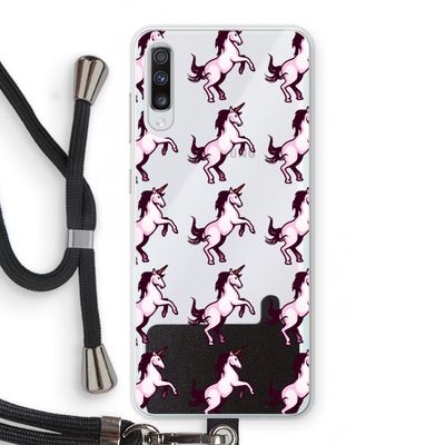 Musketon Unicorn: Samsung Galaxy A70 Transparant Hoesje met koord