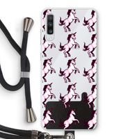 Musketon Unicorn: Samsung Galaxy A70 Transparant Hoesje met koord