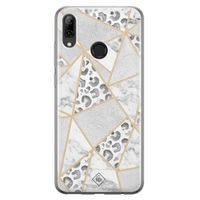 Huawei P Smart 2019 siliconen telefoonhoesje - Stone & leopard print