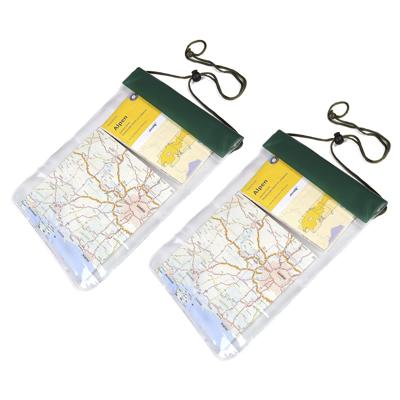 Waterdichte tas - 2x - PVC - 40 x 26,5 cm - met koord - waterproof reisaccessoire