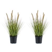 Set van 2x stuks kunstplanten groen gras sprieten 45 cm. - Kunstplanten - thumbnail
