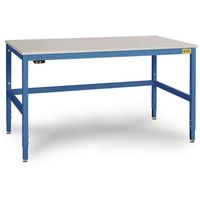 Manuflex LC3086.5007 ESD ESD-werktafel CANTOLAB speciale met kunststof plaat, bxdxh = 1750 x 800 x 758-958 mm Stralend blauw (RAL 5007) - thumbnail