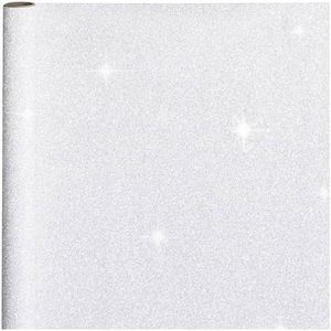 6x stuks cadeaupapier/inpakpapier zilver met glitters 300 x 50 cm - Cadeaupapier