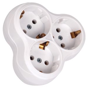 Stopcontact Splitter - Verdeelstekker - Velis - 3 Stopcontacten - Randaarde - Wit