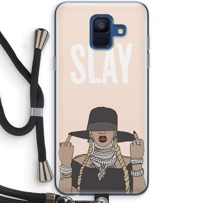 Slay All Day: Samsung Galaxy A6 (2018) Transparant Hoesje met koord