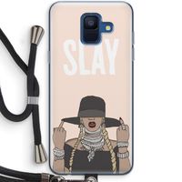 Slay All Day: Samsung Galaxy A6 (2018) Transparant Hoesje met koord