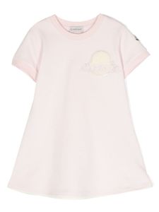 Moncler Enfant robe à logo brodé - Rose