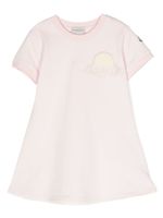 Moncler Enfant robe à logo brodé - Rose - thumbnail