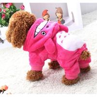Huisdier koraal fleece kostuum schattige Chinchilla's hond warme vacht maat: L (roze)