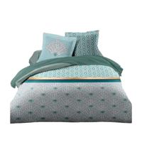 Dekbedovertrek set HOME LINGE PASSION Wit Groen Smaragdgroen Tweepersoonsbed 240 x 260 cm - thumbnail