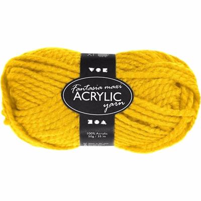 Hobby bolletje wol - acryl - geel - 35 mtr - garen - maxi bolletje - breien/haken