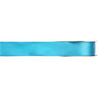 Cadeau sierlint - satijn - turquoise blauw - 1 cm x 25 meter - Cadeaulinten ribbon - glans - inpakk