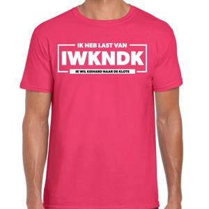 Foute party t-shirt voor heren - last van - roze - carnaval/themafeest