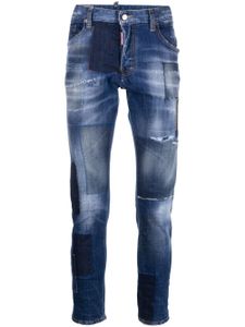 DSQUARED2 jean slim à design patchwork - Bleu