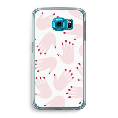 Hands pink: Samsung Galaxy S6 Transparant Hoesje
