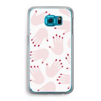 Hands pink: Samsung Galaxy S6 Transparant Hoesje