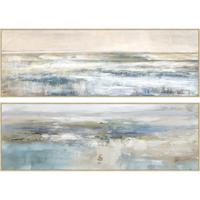 Canvas Home ESPRIT Blauw Wit Abstract Modern 153 x 4,3 x 53 cm (2 Stuks)