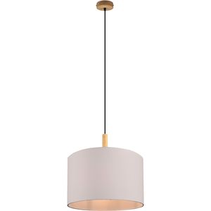 LED Hanglamp - Trion Kiblon - E27 Fitting - 1-lichts - Rond - Mat Bruin - Hout