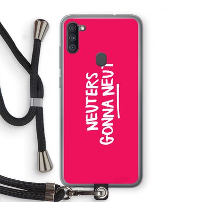 Neuters (roze): Samsung Galaxy A11 Transparant Hoesje met koord