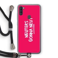 Neuters (roze): Samsung Galaxy A11 Transparant Hoesje met koord