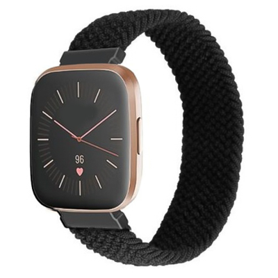 Fitbit Versa Nylon Gevlochten Solo Band - Zwart
