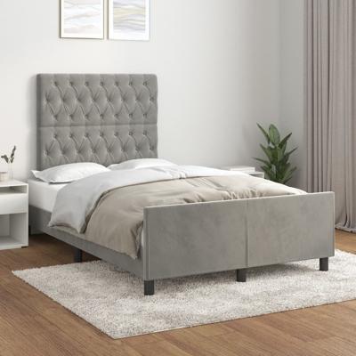 Bedframe zonder matras 120x200 cm fluweel lichtgrijs