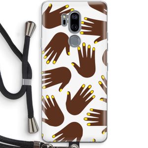 Hands dark: LG G7 Thinq Transparant Hoesje met koord