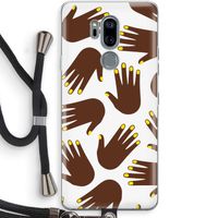 Hands dark: LG G7 Thinq Transparant Hoesje met koord