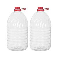 Watercontainer/jerrycan - 2x - 5 Liter - Kunststof - transparant - 15 x 32 cm