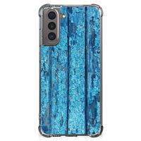 Samsung Galaxy S21 Stevig Telefoonhoesje Wood Blue